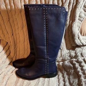 New Navy Leather Steven by Steve Madden Natural Comfort Zoe Boots Sz 11